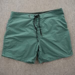 Vans Deck Siders Shorts Mens 38 Green Board Shorts Elastic Swim Surf